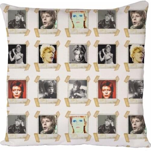Retro David Bowie Rock N Roll Cushion Cover David Bowie Throw Pillow Case Vintage Rock Music Gifts Present Two Sides Room Decor