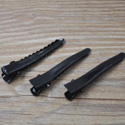 U pick 45mm Black Color Metal Alligator Prong Hair Clip Craft Wedding Party