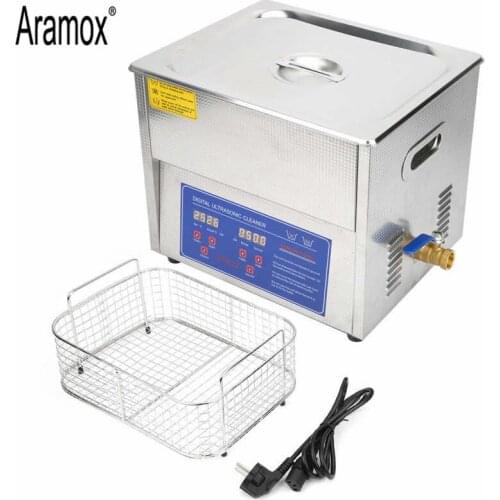 Ultrasonic Cleaner 10L Digital Display Ultra Sonic Tank Bath Cleaning Heater Timer Cleaning for Hardware/Laboratory/Main Board