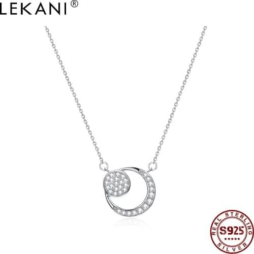 LEKANI Necklaces For Women 925 Sterling Silver Zircon Crescent Moon Shape Popular Jewelry Valentine Day Gift Hot Sale 2021