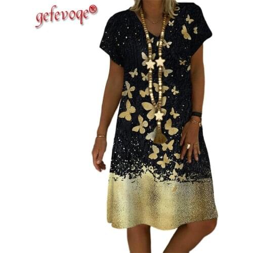 Butterfly Print Summer Dresses for Women fashion Boho Casual Beach Party Sundress Vintage Midi Dress Robe Vestido De Mujer