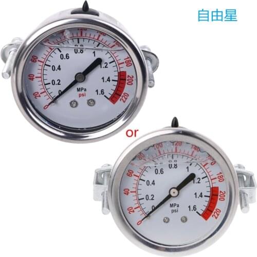 0-1.6MPa 0-220psi Water Liquid Pressure Gauge Meter 1/4" f Reverse Osmosis Pump Dropship