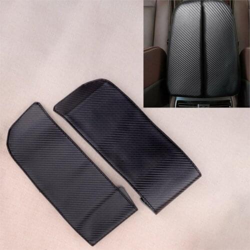 2Pcs/Set Black Center Console Armrest Cover Carbon Fiber Style Fit For BMW X5 E70 X6 E71 2008 2009 2010 2011 2012 2013