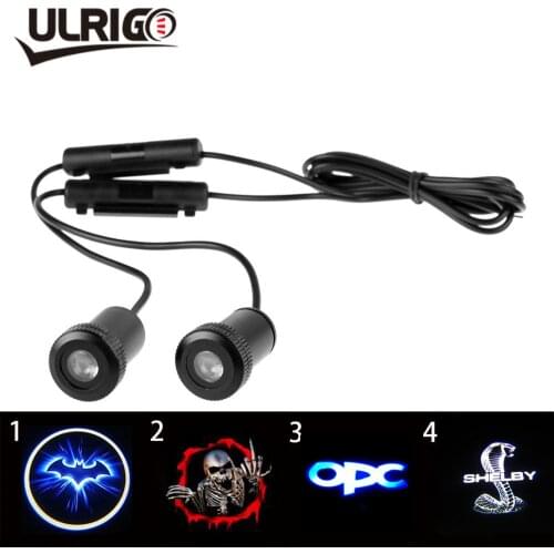 2 pièces Projecteur laser de bienvenue pour porte de voiture Logo lumière ombre fantôme pour Logo SHELBY OPC skull Door light