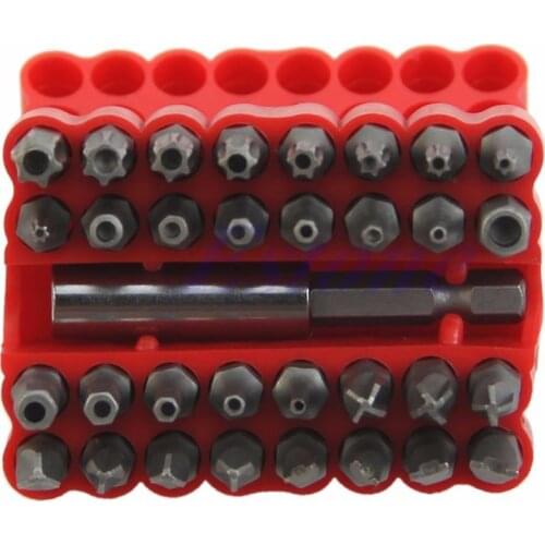 33Pcs Security Bit Set Drill Star Hex Spanner Torx Screwdriver with Holder New