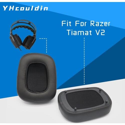 Earpads For Razer Tiamat V2 Pad Headphone Accessaries Replacement Ear Cushions Protein Leather Soft Material