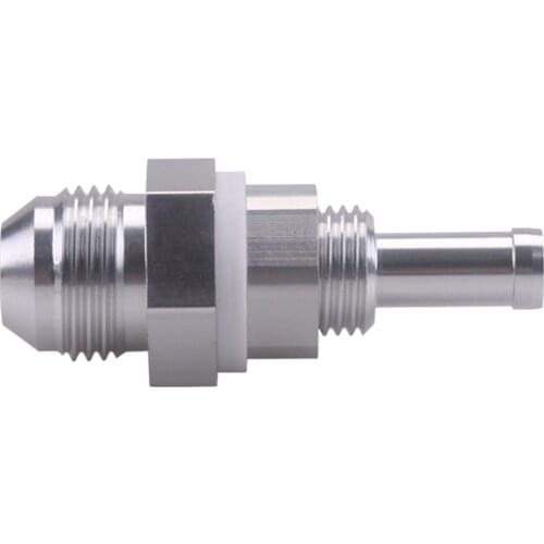Automotive Hose Barb Fuel Tank Fitting to 3/8 Hose Barb Silver