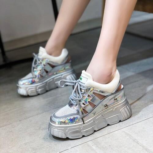 Hot Fashion Platform Sandals Women Wedge High Heels Shoes Women Buckle Leather Canvas Summer Zapatos Mujer Wedges Woman Sandal