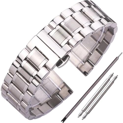 Stainless Steel Watch Band Bracelet 18mm - 24mm Women Fashion Metal Watchbands Strap Wristband Butterfly Clocks Accessories