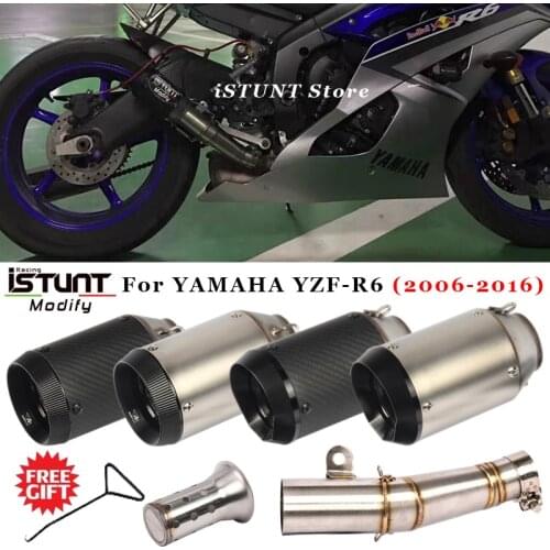 For YAMAHA R6 YZF-R6 2006-2013 2014 2015 2016 Motorcycle Exhaust Muffler Modified DB Killer Escape Moto Middle Link Pipe Slip on