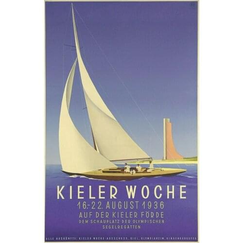 Boat art inspiration Sports Germany Travel Ad Beauty View German Retro Vintage Poster Canvas Wall Art Home Posters Decor