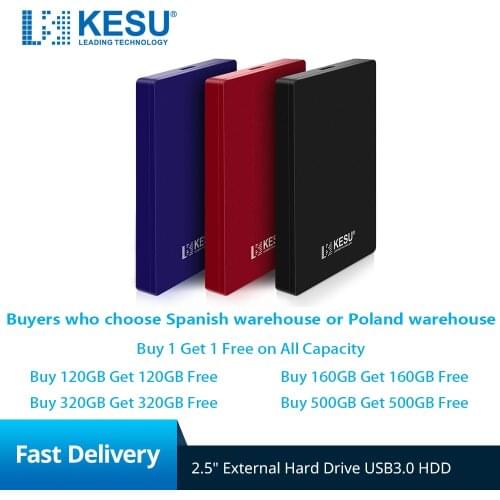 KESU HDD 2.5" External Hard Drive 320gb/500gb/750gb/1tb/2tb USB3.0 Storage Compatible for PC, Mac, Desktop, Laptop, MacBook
