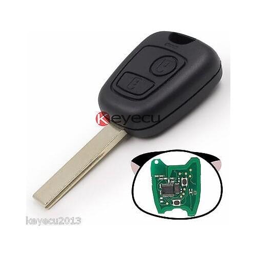 KEYECU New Remote Car Key Fob 2B 433MHz Electronic ID46 for Citroen C1 C3 Uncut HU83
