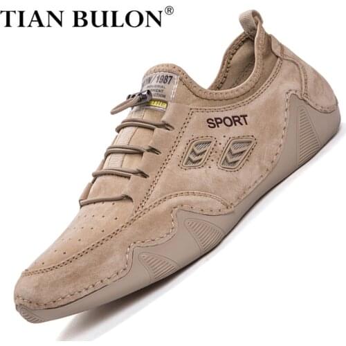 Men Fashion Casual Shoes Cow Suede Leather Men Designer Sneakers Italian Moccasins Men Breathable Driving Shoes Zapatos Hombre