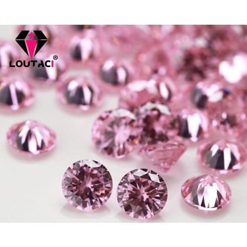 Loutaci Fashion Cubic Zirconia Setting Wedding Rings that Look Real Pink Round Big Size 8.5-16 mm