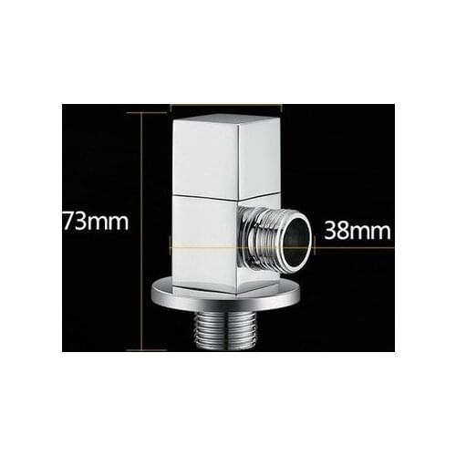 Germany bathroom copper quick opening angle valve square handle Wall-in valve shower&bath 1 in 2 out 1/2" water shut-off valve