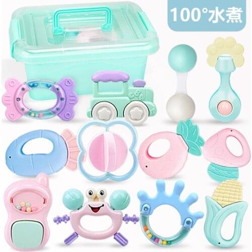Can boiled bell baby toy baby 0-1 year old hand ring newborn child puzzle can bite gum