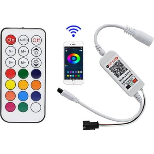 DC5V-24V LED Strip Music Controller 12V 21key Remote Bluetooth-compatible Controller for 2812 2811 Addressable Pixels Strip Tape