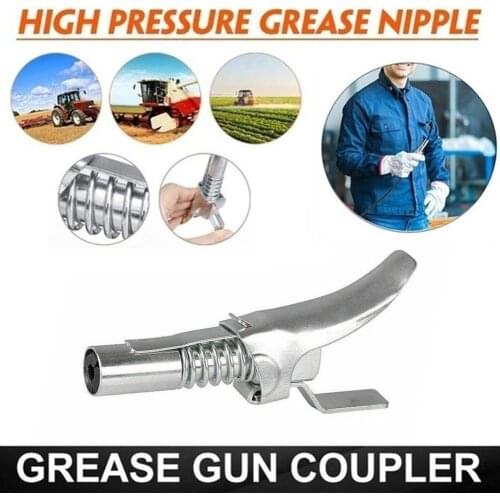 Grease Gun Adapter Hose Kit Gun Lock Grease Coupler Quick Release Lock On Coupling End 1/8" NPT Self-Locking Press Easy To Push