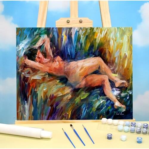 Moments Pleasure Coloring By Numbers Painting Set Oil Paints 40*50 Boards By Numbers Handmade Crafts Adults Wall Art Drawing