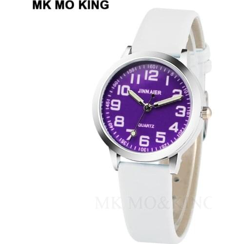 Hot Purple Childrens Watch Classic Digital Dial Boy Quartz Clock Red Leather Girl Sister Baby Birthday Gift Clock Relojes Mujer