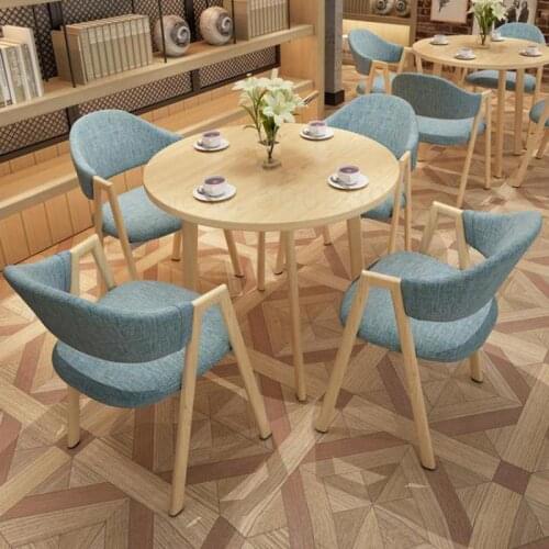 Simple Reception And Negotiation Table And Chair Combination Milk Tea Coffee Shop 4s Shop Office Recreation Round Table