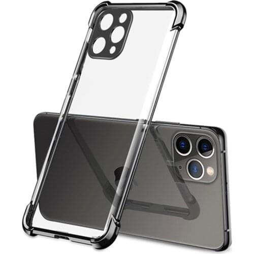 Transparent Plating Soft TPU Phone Case For iPhone 11 Pro XS Max SE 2020 XR X 8 7 6 6S Plus Ultra Thin Clear Silicone Back Cover