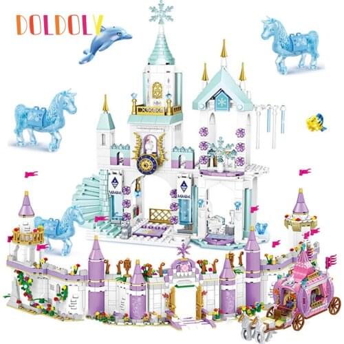 Ice Snow World Series Set Princess Series Castle Building Blocks Girls Friends Bricks Educational Toys Christmas Gifts For Kids