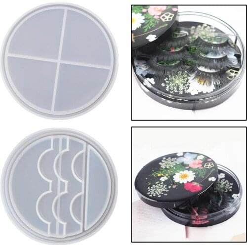 Silicone Epoxy Resin Molds Eyelash Display Trays Storage Making Tools Box