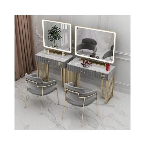 Studio marble dressing table with light wedding beauty salon dressing table light luxury makeup studio special dressing table