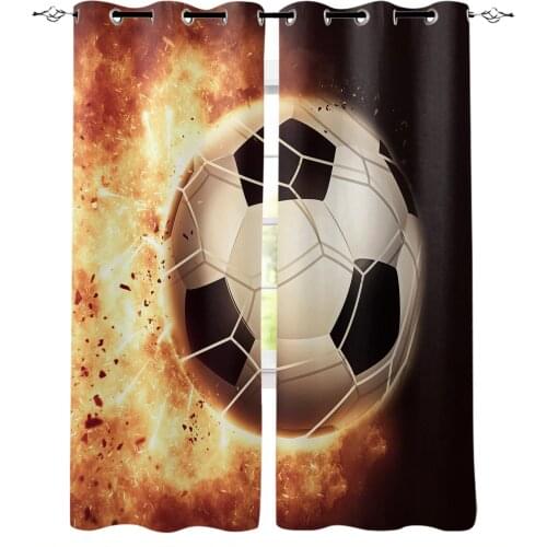 Flame Football Shooting Sport Athletics Blackout Curtains for Bedroom Living Room Luxury Window Treatments Curtains