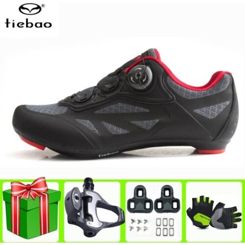 Tiebao Road Cycling Shoes Sapatilha Ciclismo Self-Locking Ultralight Breathable Wear Non-slip professional Bicycle Racing Shoes