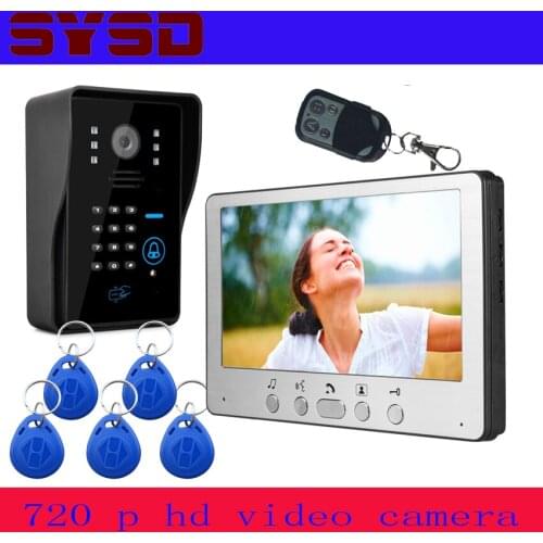 SYSD 7 Inch Video Door Phone Intercom Doorbell gate phone Rainproof Night Vision Home Security System
