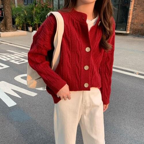 ZAWFL Hollow loose slim long-sleeved knitted sweater top women Cardigans autumn single-breasted oversize cardigan O-neck sweater