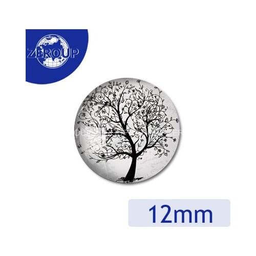 ZEROUP 20pcs/lot 12mm 20mm 25mm 30mm DIY handmade round photo Glass Cabochon dome jewelry finding Settings pattern flat back