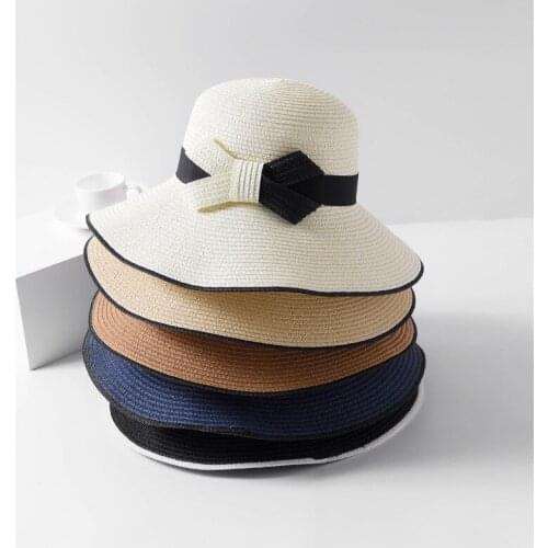 Mingjiebihuo fashion women Summer straw hat female travel outdoor shade sunscreen sun hat ladies beach holiday beach hat new