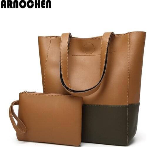 ARNOCHEN 2020 Casual Tote Bag Women Shoulder Bags PU Leather Handbags Large Capacity Composite Bag Handbag bolsa feminina WYQ460