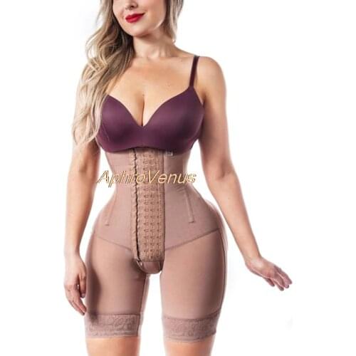 2021 Women Postoperative Shapewear Solid Color New Breasted One-piece High Compression Faja Bra Waist Trainer Slimming