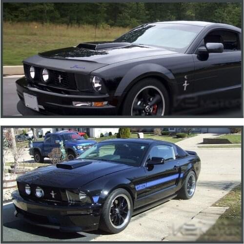 1 PC Funny Car Stickers Engine Hood Air Vent Louvers For 15-18 Ford Mustang Car Styling Exterior Wind Net Refitting Accessory