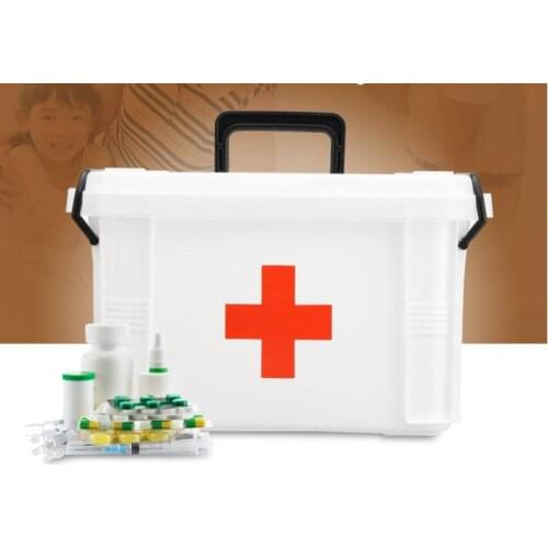 1PC Medicine Box Family Pill Cases Plastic Medical Storage Box Two-layer Large-capacity Medicine Box First Aid Pill Case OK 1194