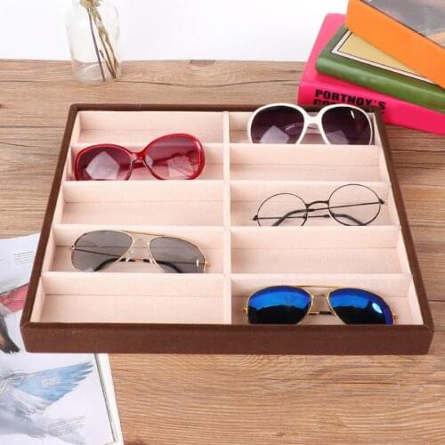 10 Grids Eyeglass Sunglass Storage Box Modern Glasses Organizer Eyeglass Display Storage Cases