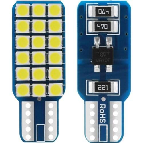 10pcs T10 LED W5W Canbus 3014 18SMD Car Interior Lights Bulb Single Side Trunk Lamp Width Light Reading Lamp White DC12V