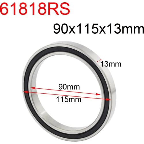 4pcs/lot 61818 6818-2RS bearing sealed 90x115x13 mm 61818-2RS ball bearing 90mm diameter 6818RS steel deep groove ball bearing