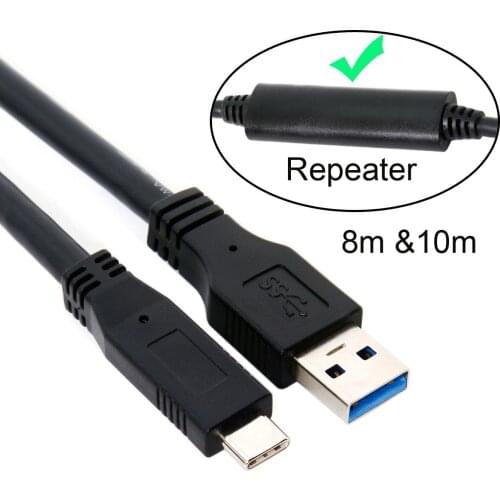 10m 8m 5m USB-C USB 3.1 Type C Male to USB3.0 Type A Male Data GL3523 Repeater Cable for Tablet & Phone & Hard Disk Drive
