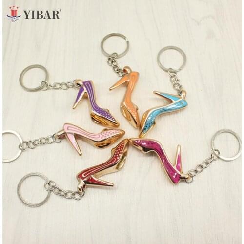 Charm High-Heeled Shoes Key Chain Alloy Handbag Purse Cellphone Bag Key Ring Random