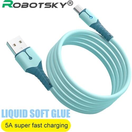 5A Quick Charger Liquid Soft Glue Cable USB Type C Cable Mobile Phone Fast Charging Cable For Samsung S20 S10 Macbook Pro Huawei