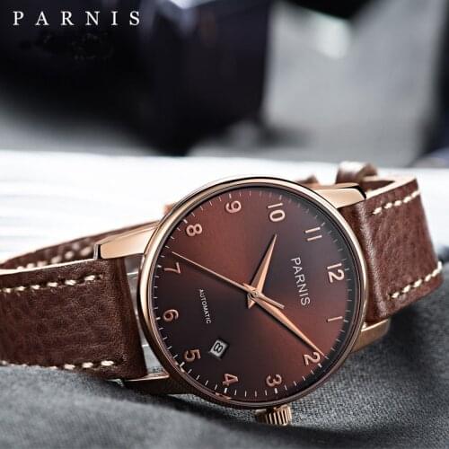 Parnis Mechanical Watches Diver Minimalist Watch Men Wristwatch Clock Sapphire Crystal Waterproof Automatic Relogio Masculino