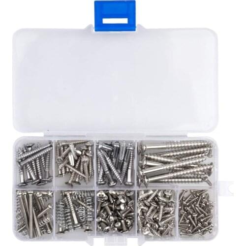 ELOS-204 Pcs Guitar Screw Kit 9 Types Assortment Set with Springs for Electric Guitar Bridge Pickup Pickguard Tuner Switch Neck