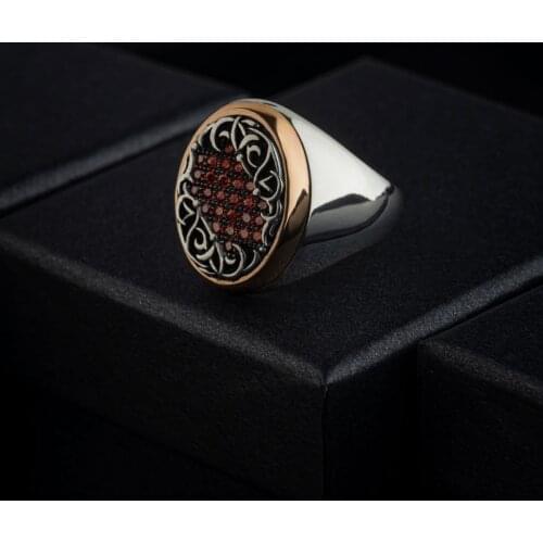 For men High-quality 925 Sterling Silver mını Zircon stone patterned ring Jewelry Made in Turkey in a luxurious way with gift