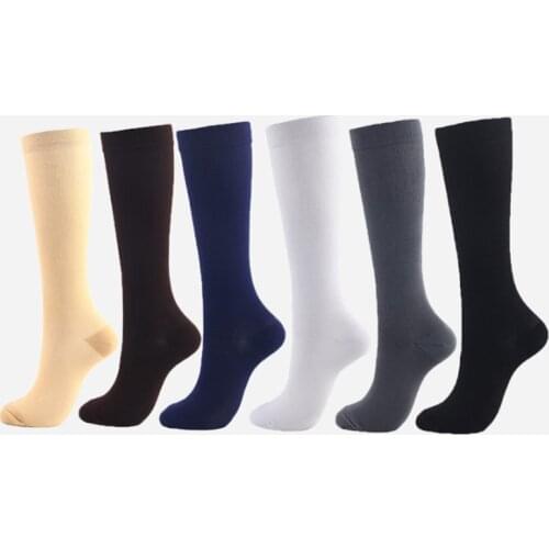 Compression Stockings Blood Circulation Promotion Slimming Compression Socks Anti-Fatigue Comfortable Solid Color Socks